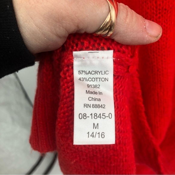 Roaman's Womens Red Tunic Sweater Medium M 14/16 Long Sleeve Knit - Picture 8 of 10